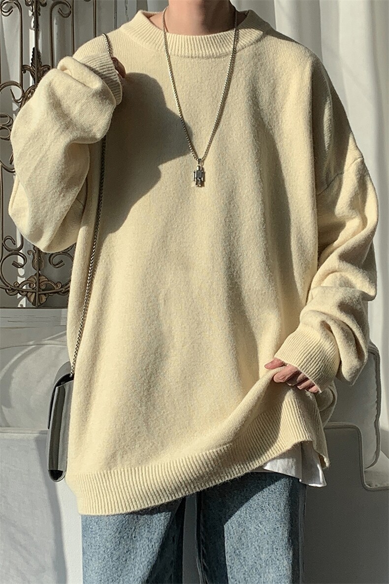 1港风宽松中性情侣潮流纯色大码M-5XL毛衣男外套7979P45加绒P55,男装针织衫/毛衣,星座226-2