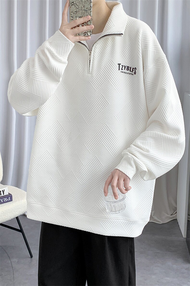 2023春上新立体提花长袖时尚翻领套头运动卫衣男女481-P58控价78,男装卫衣,电商A441-1