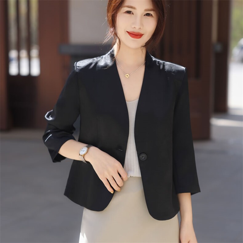 气质优雅简约百搭通勤女士小西装外套，女装西装，阿吉丽克