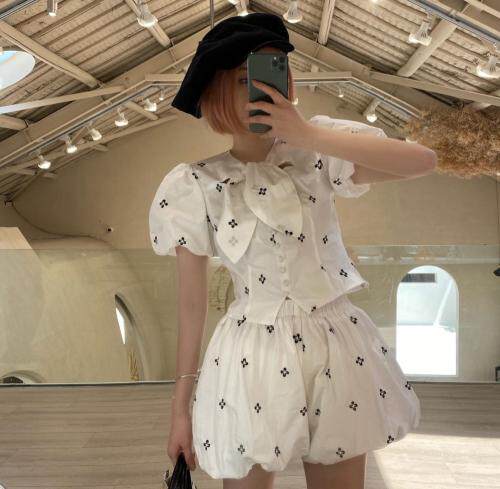 刺绣蝴蝶结小上衣，女装，ceelphy