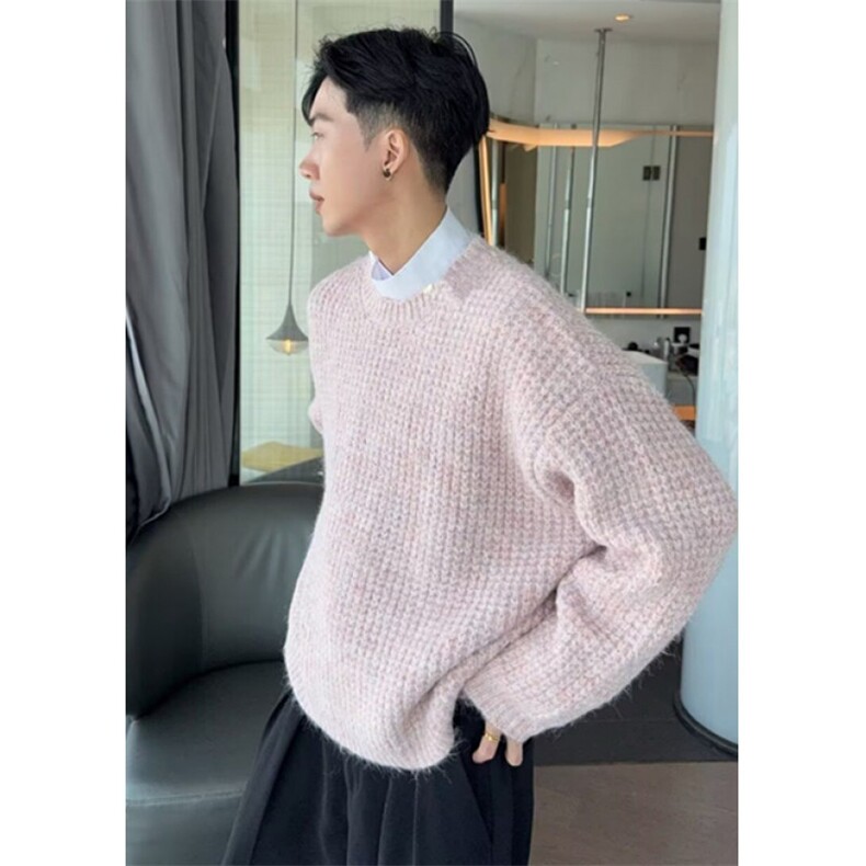 纯色圆领毛衣男女秋冬高级感新款针织衫内搭可外穿打底M88,男装T恤,星座1116A（原606A-3）