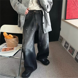 美式街头潮牌痞帅直筒高街牛仔裤男设计感百搭休闲裤A8022-P50图片