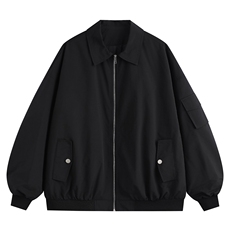 光板得物唯品二开春装个性袖子弹力褶皱翻领夹克外套F603TP65，男装夹克，电商A247B