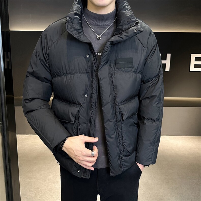 2025新标90白鸭绒高品质店主风纯色休闲羽绒服男外套23803-P260,男装羽绒服,电商A413