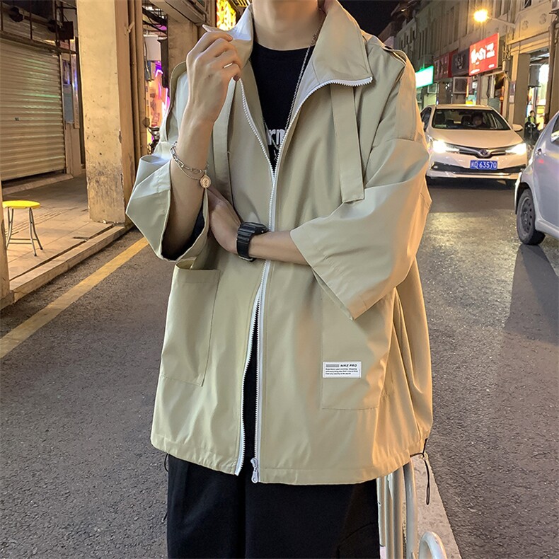 薄款夹克男女潮ins宽松百搭外套韩版潮流慵懒风七分袖上衣J12，男装夹克，电商A320A