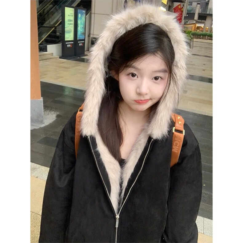 网图有货座山雕毛领连帽夹棉棉服宽松保暖棉衣外套男女A1127-P98,男装棉衣,星座1505