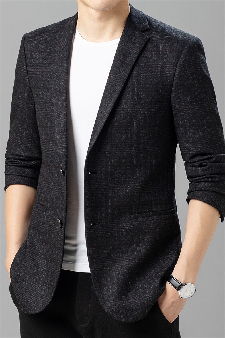 秋季潮款西服男休闲商务小西服上衣中年男士单西外套ASD2360-P180图片