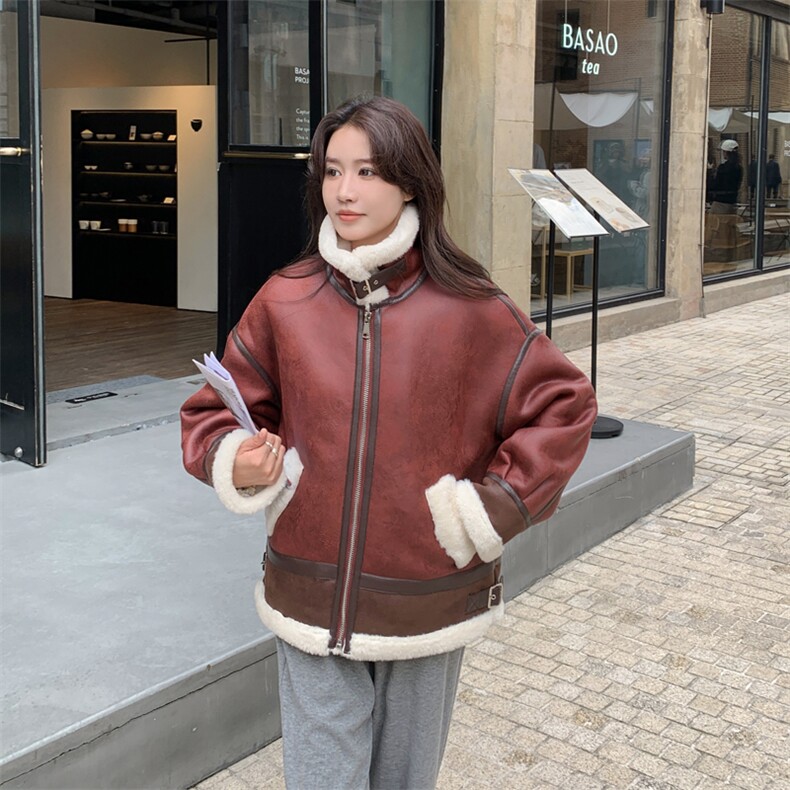 182-8586-P195-K268-设计感皮毛一体短外套机车服,商品下架区,帛香坊