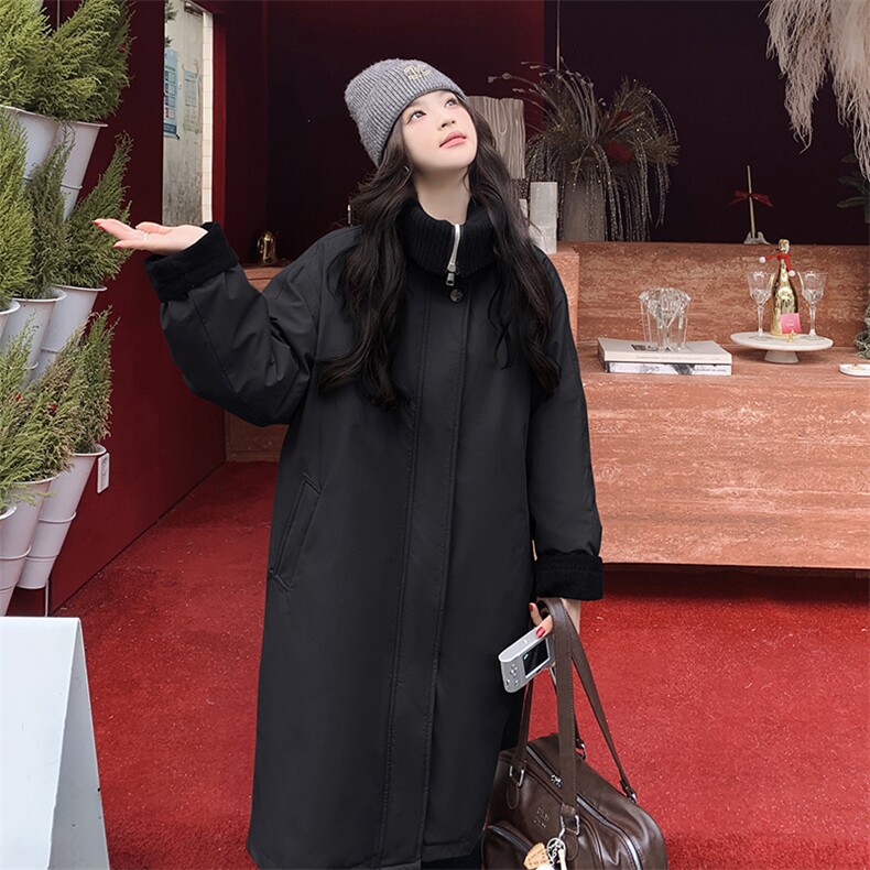 韩版时尚中长款风衣式羽绒服女2025年冬季新款显瘦加厚白鸭绒外套,女装羽绒服,2C205