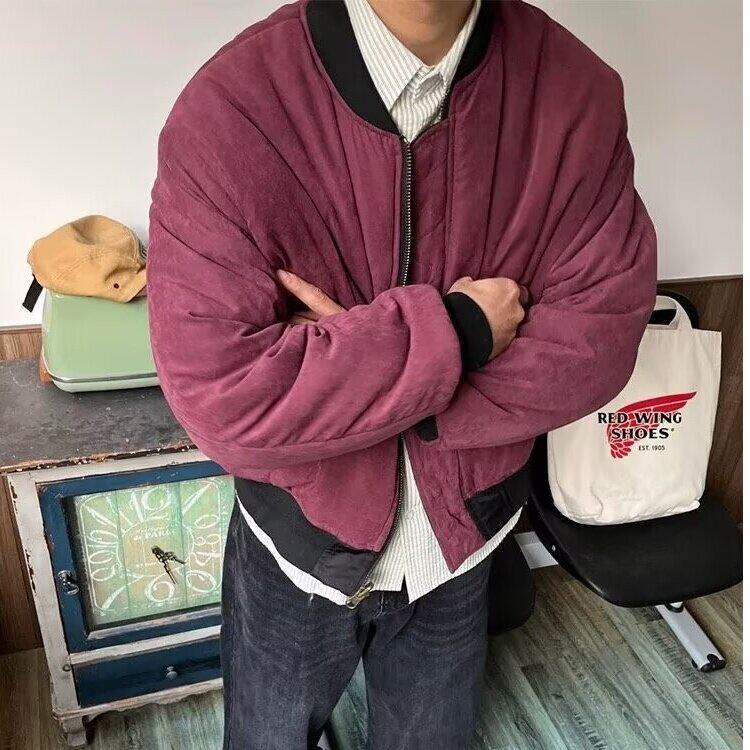 冬装复古拼色两面穿时尚棒球服棉袄男设计感短款痞帅小众棉衣外套,男装棉衣,星座506A