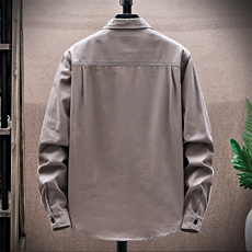 衬衣男新款纯棉工装翻领休闲时尚长袖衬衫XZ310B-3-CY805-P58，男装衬衫，星座310B-3