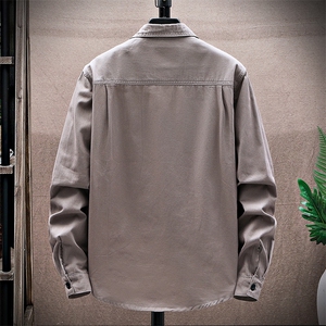 衬衣男新款纯棉工装翻领休闲时尚长袖衬衫XZ310B-3-CY805-P58图片