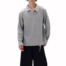 W20-P4025春夏新品男士春秋季新款痞帅宽松打底麦穗条长袖T恤，男装T恤，电商B323A
