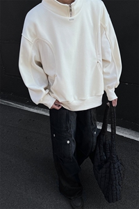 立领拉链拼接设计感卫衣男 XH92-特p70图片