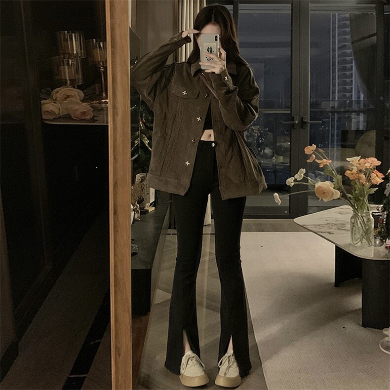 咖色灯芯绒2025新款外套新中式倾风女春秋美拉德夹克女C716-88,男装夹克,星座911-2(原星座613-2）