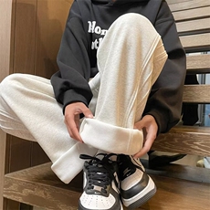 复古加绒秋冬新款做旧水洗直筒宽松显瘦阔腿裤子拖地裤潮K330，男装休闲裤，星座1116A-1（原606A）