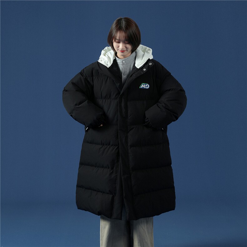 Q3012中性风中长款过膝棉衣男女学生2024新款冬季面包服外套P158,男装棉衣,电商C306-1