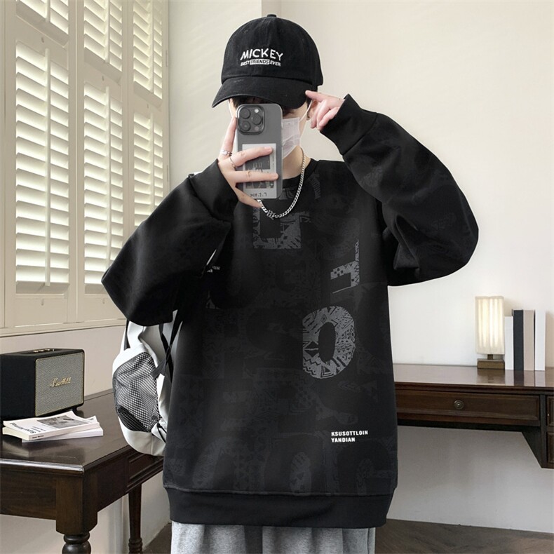 大码卫衣春秋潮流印花卫衣男宽松休闲W9906,男装卫衣,星座1107-1