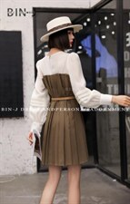 秋季新款韩版收腰连衣裙，女装连衣裙，宾珏