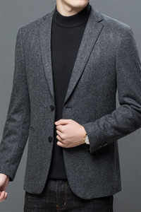 羊毛西服男秋季潮款休闲商务西服中年男士单西外套ASD2221-P260图片