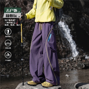 抖音品质户外线条拼接机能设计山系冲锋裤B315-K26007-特p45控88图片