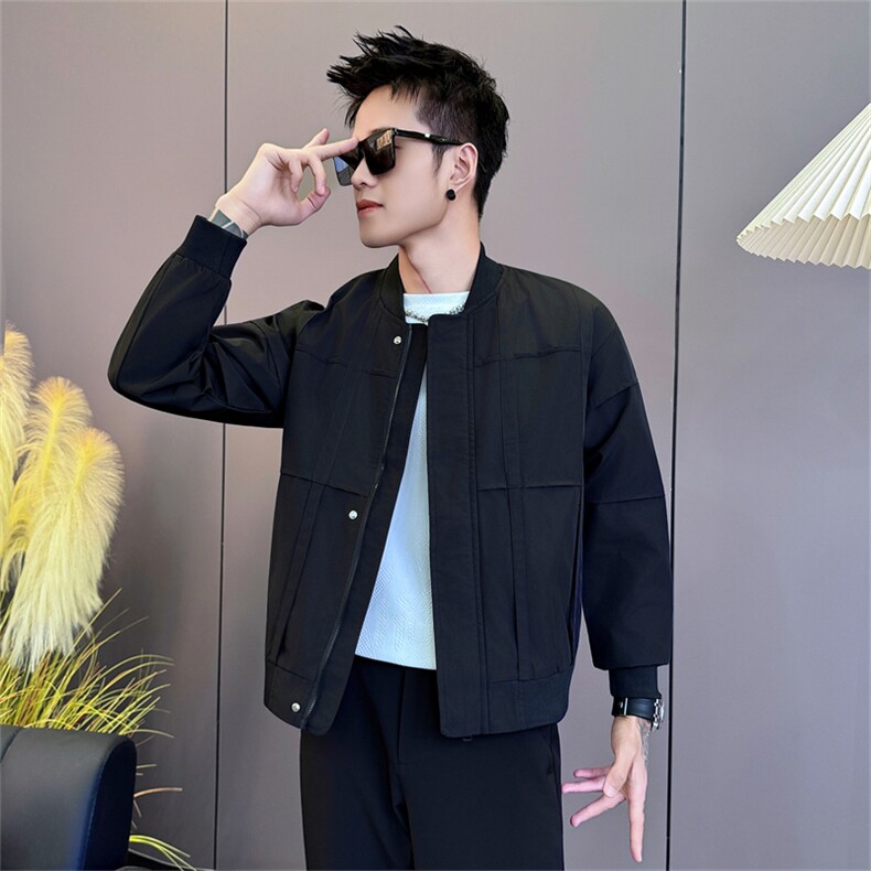 JK01-P98控138春秋季潮牌撞色时尚服领短款夹克男休闲2025新款潮,男装夹克,星座102A（原电商D309-1）