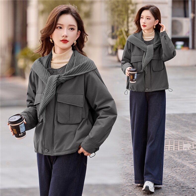 短款棉服女2025秋冬季新款小个子独特超好看洋气轻薄保暖夹棉外套,女装棉衣/棉服,艾仟回(原伊仟回)