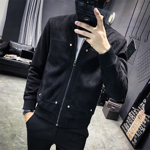 款 C301-J$19秋款麂皮绒铆钉夹克外套男士图片