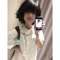 万针全刺绣工艺抖音得物高品质260克重磅纯棉双纱美式高街短袖T恤，男装T恤，电商A486