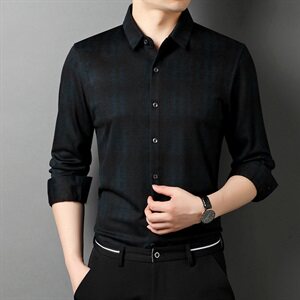 J578钱塘2021-1秋季新款男士高端轻奢羊毛长袖衬衣大货主推P100图片