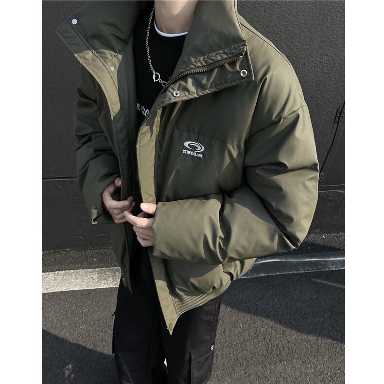 冬装新品 港风PU软皮棉服刺绣logo棉衣休闲加厚外套男 G1103 P128图片