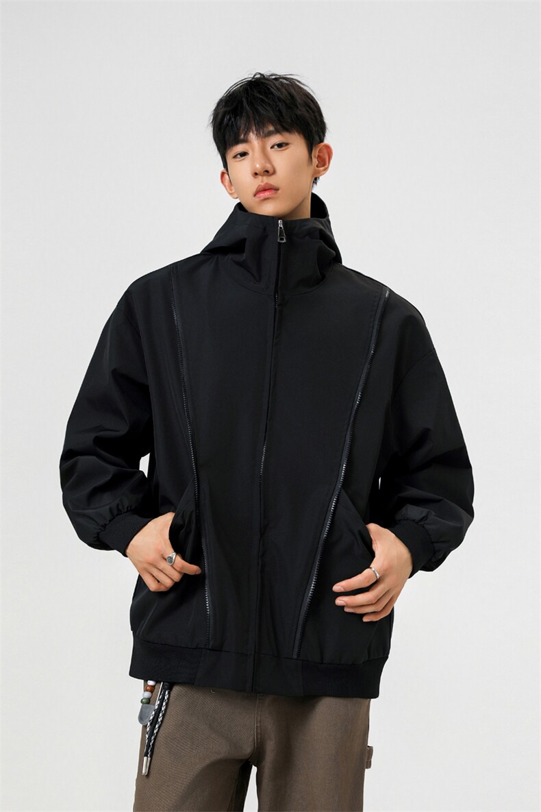 可二开拉链装饰解构大码M-5XL夹克男聚酯纤维JK78092P69控108,男装夹克,星座227-7