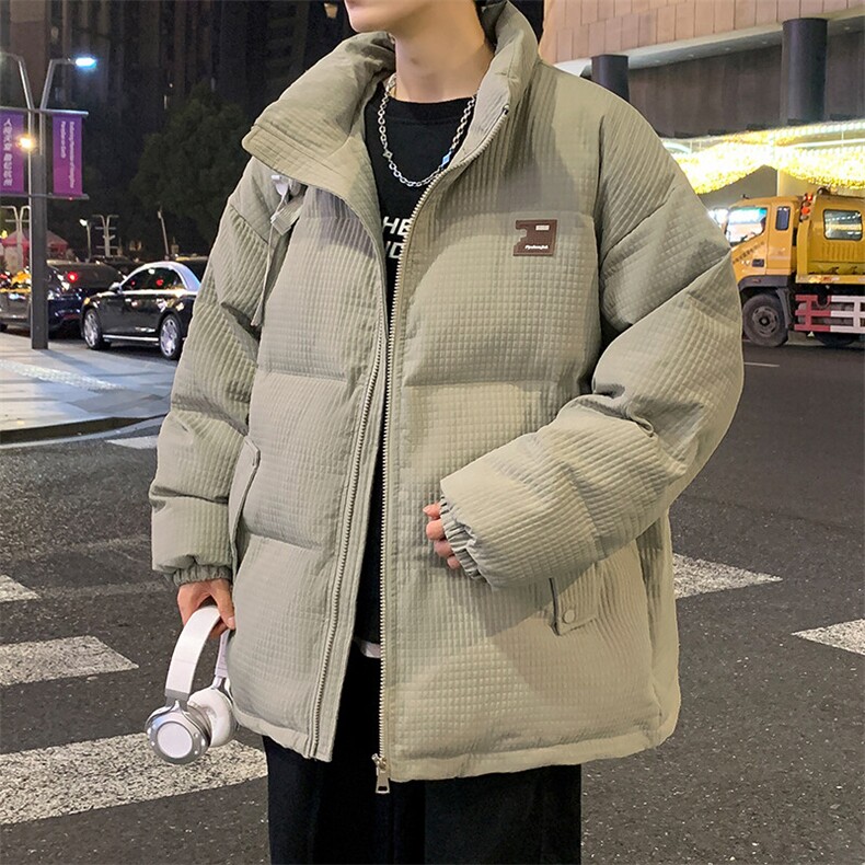 特批95无差价纹理感贴标立领棉衣男棉袄oversize保暖棉服外套M97,男装棉衣,电商A001-1