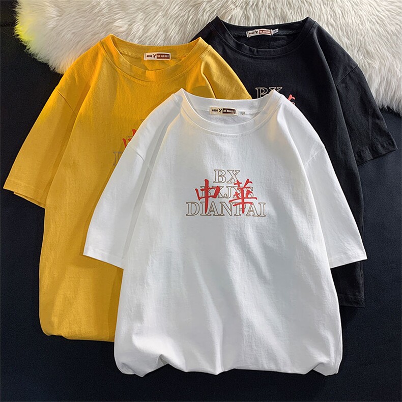 潮复古印花短袖t恤T096P35控49,男装T恤,电商A089-1