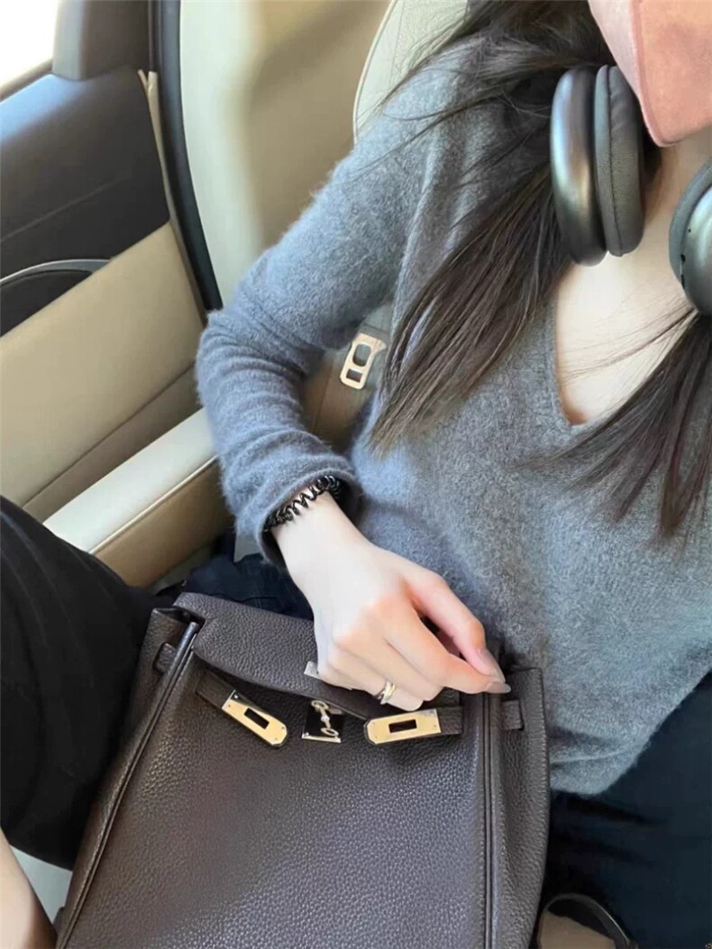 新款女装V领宽松羊毛衫时尚百搭保暖舒适,女装羊毛衫,恩泰羊绒