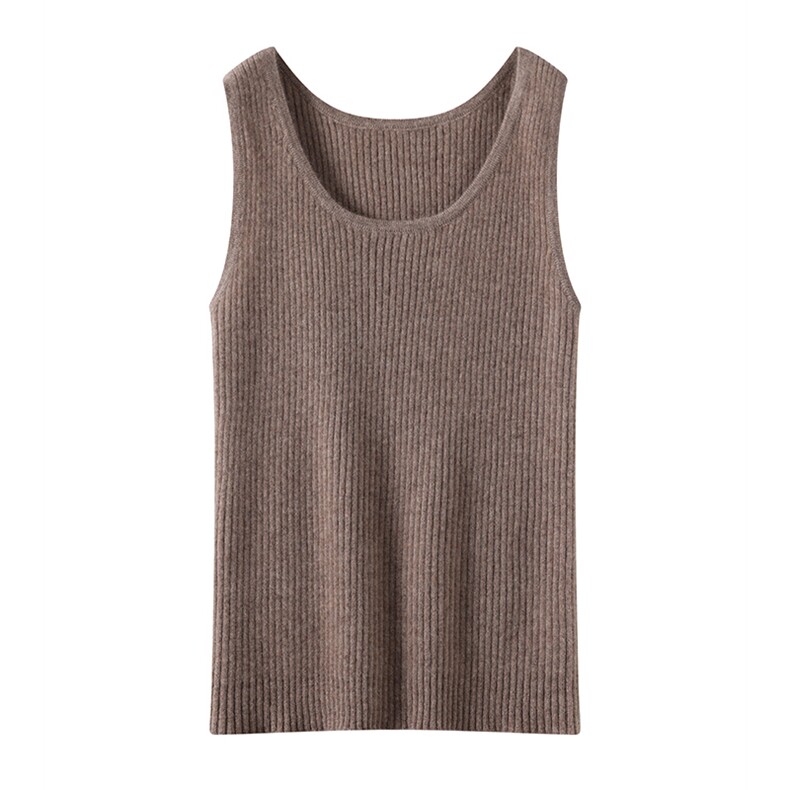 2025春秋新款羊绒衫女100纯山羊绒V领无袖内搭修身简约贴身针织衫，女装背心吊带，暖习羊绒