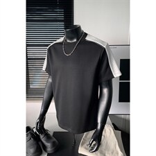 2026夏季新款拼接宽松270g华棉短袖T恤男DT6260特P25建议零售价68，男装T恤，电商A001