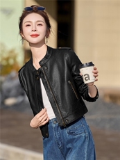 2026年春季新款现货时尚高品质皮衣小外套机车服女装，女装皮衣，臻衣坊
