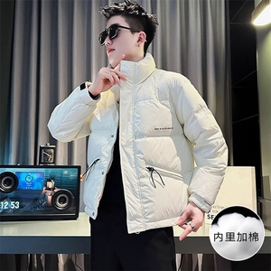 冬季潮牌羽棉服男休闲痞帅立领加厚短款上衣2025新款男士冬装图片