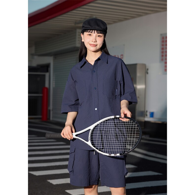 量大优供视频泡泡纱夏款短袖衬衫衬衫工装短裤男TZ17-特p55，男装休闲套装，电商B371