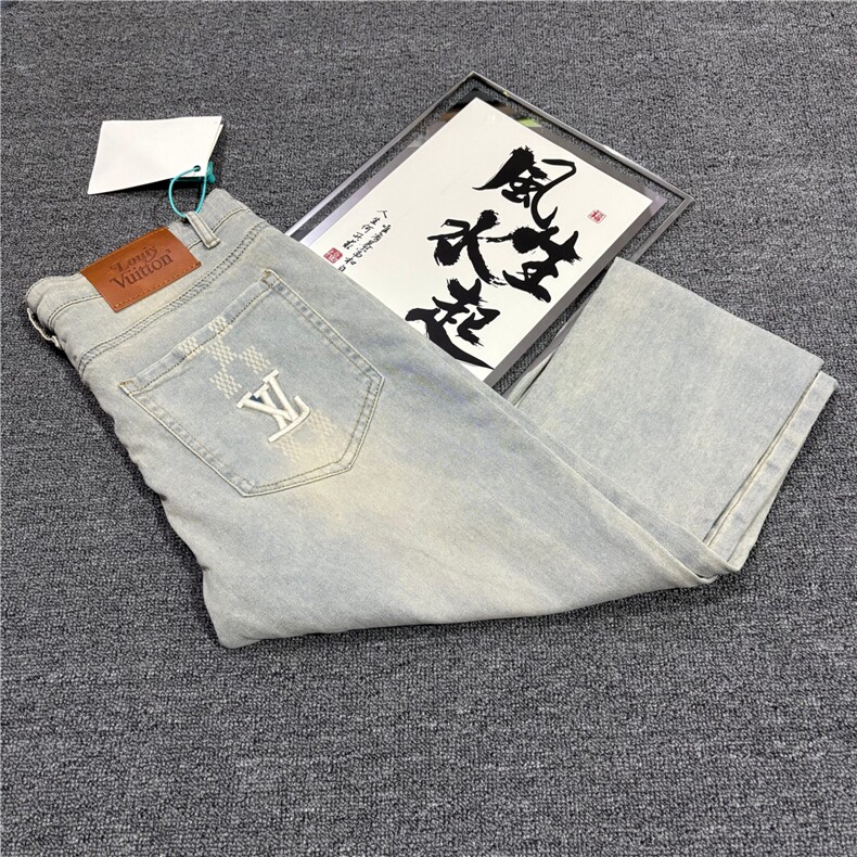 1506-1/KE101/P50高端烟灰色牛仔裤男潮牌时尚弹力修身高级感,男装牛仔裤,星座1506-1