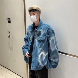 秋季新款美式复古垫肩夹克水洗外套 Y812 P50图片