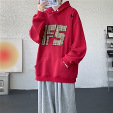 重磅贴布刺绣卫衣大码春秋连帽衫硬挺外套美式休闲上衣WY9108/P65，女装短外套，电商B238