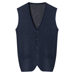 SW2110男式2023新款超细旦羊毛背心v领商务马甲毛衣休闲针织P156图片