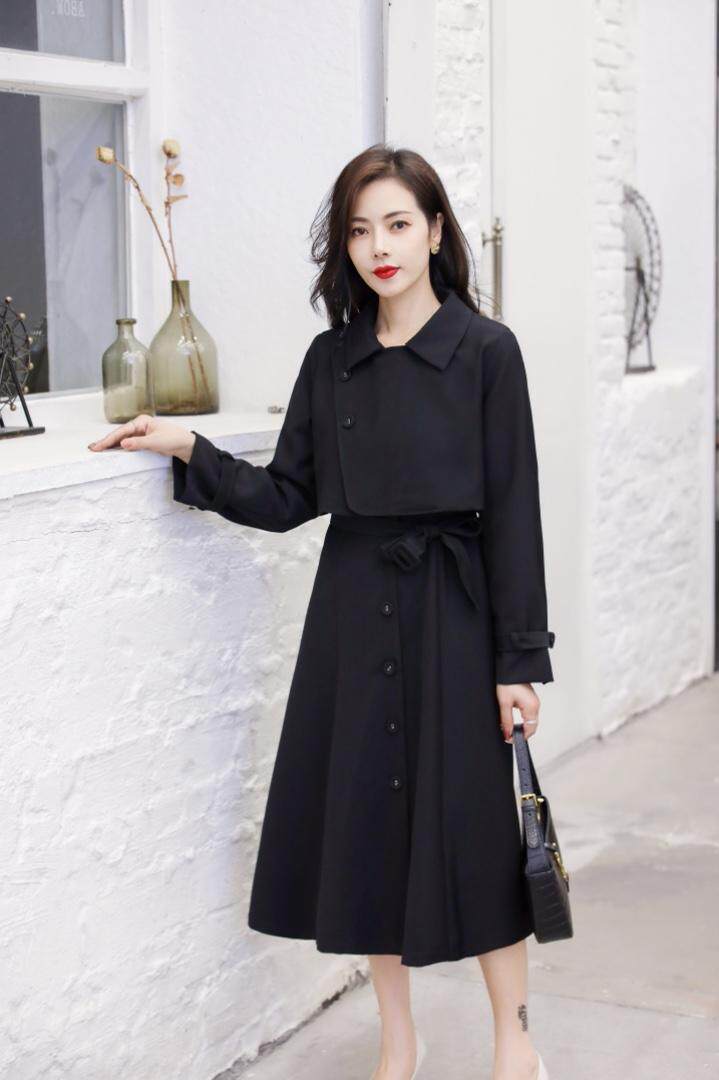 【现货】新款收腰两件套风衣裙，女装风衣，萱萱家