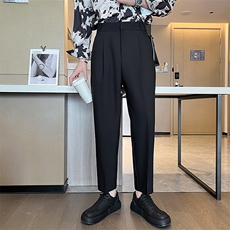 轻熟风百搭垂感直筒九分裤显瘦直筒宽松裤子K17/P85控115，男装休闲裤，电商A243