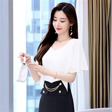 夏季2025新款女休闲网红炸街减龄无袖上衣百褶阔腿裤裙，女装衬衫，火爆靓佳人