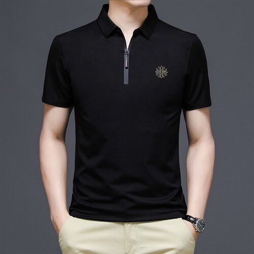 短袖T恤男士上衣服翻领百搭POLO大众商务半袖休闲服潮流纯色保罗图片