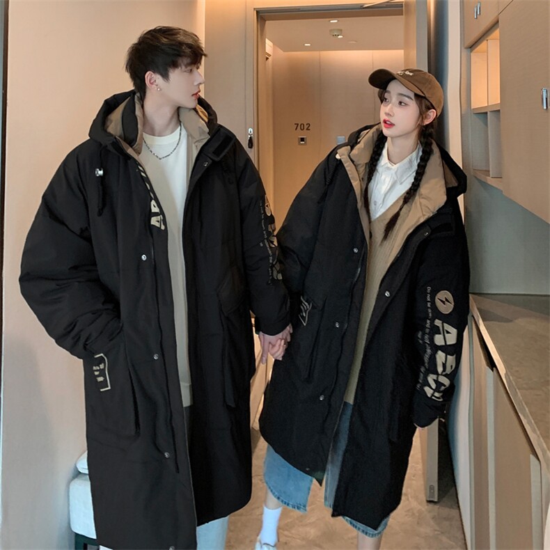 羽绒服男冬季新款宽松港风中长款白鸭绒情侣外套YR906-P170(现货,男装羽绒服,星座214-3
