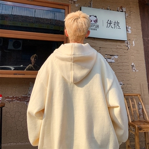超好看连帽毛衣男士半开衫针织衫男潮牌情侣套头上衣-控99图片
